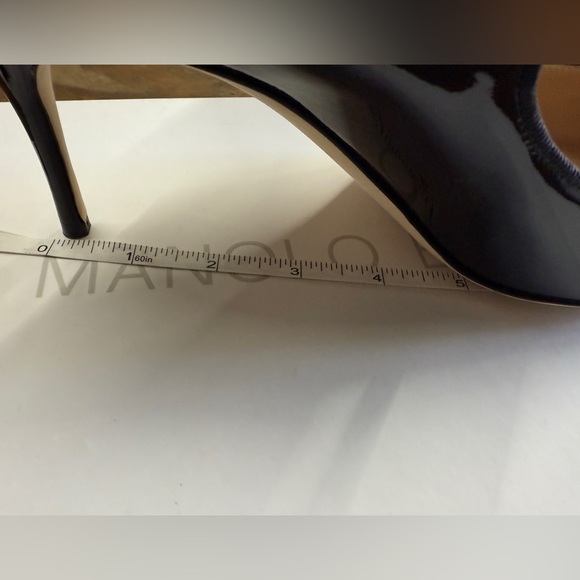 Manolo Blahnik CAMPARINEW 70 Black Patent Leather Size 41.5/11.5 US - Picture 8 of 9